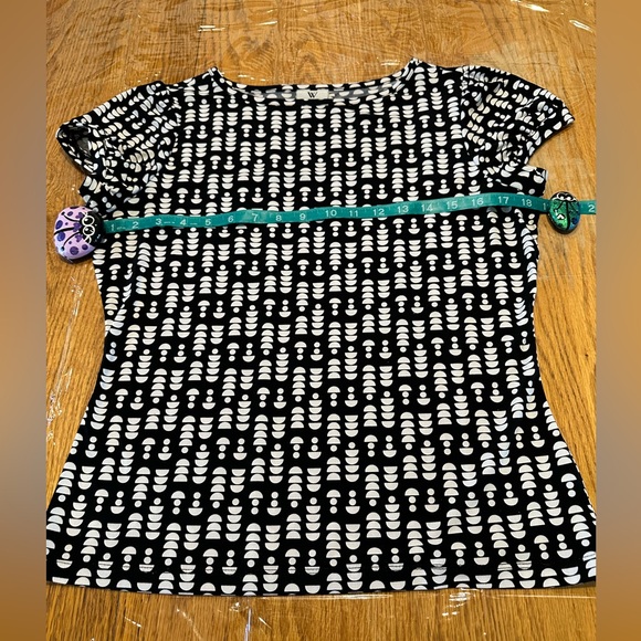 Worthington Top Short Sleeve Dressy Blouse Petite Medium PM - Picture 11 of 16